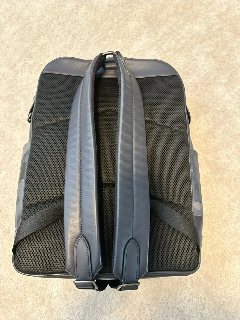 Coach Men’s Blue & Gray Camo Leather Backpack